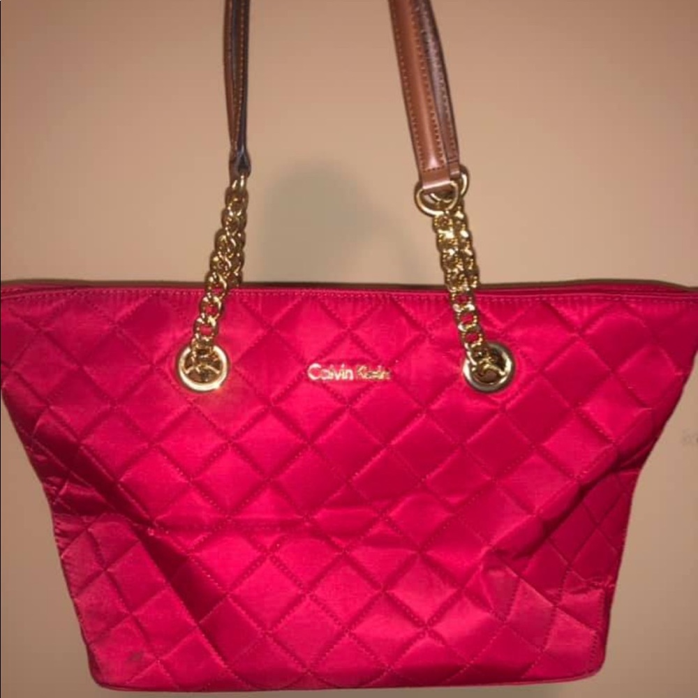 Red Quilted Calvin Klein Purse